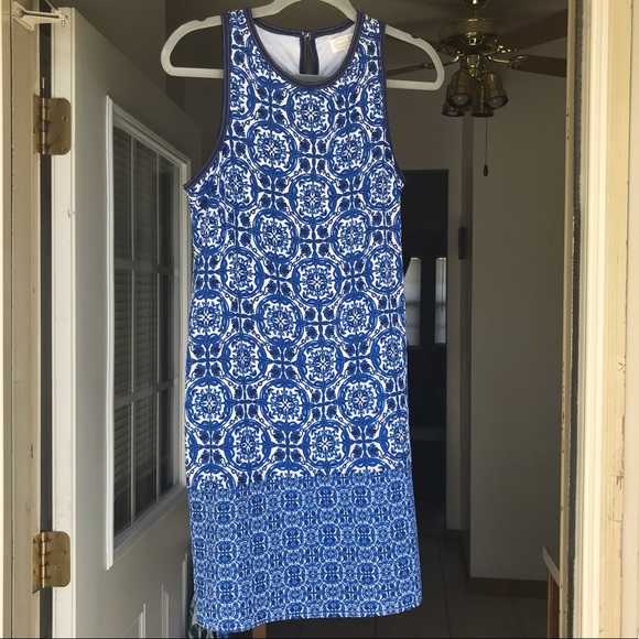 Mud Pie Blue and White Shift Dress - Picture 2 of 8